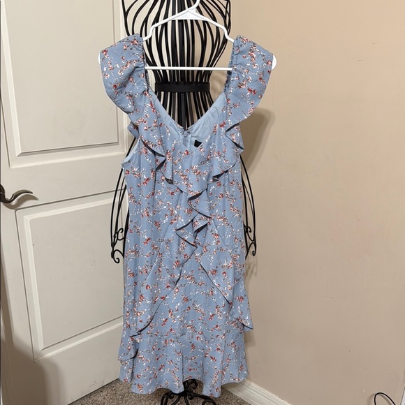 Lulu's Light Blue Floral Dress - Picture 1 of 8